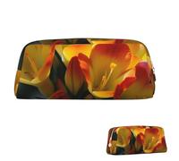 SDTYKHJ Trousse à crayons Freesia - Belle plante et fleur - Grande trousse à crayons portable pour pièces de monnaie - Esthétique - Trousse de maquillage en cuir