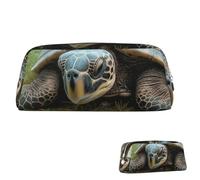 SDTYKHJ Trousse à crayons grande tortue - Portable - Pochette pour pièces de monnaie - Esthétique - Trousse de maquillage en cuir, Argenté., Taille unique