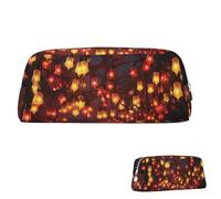 SDTYKHJ Trousse à crayons, lanterne en papier, grande trousse à crayons, pochette portable pour pièces de monnaie, trousse de maquillage esthétique, trousse de maquillage en cuir, Argenté., Taille