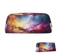 SDTYKHJ Trousse à crayons nébuleuse et galaxie dans l'univers - Grande trousse à crayons portable pour pièces de monnaie - Esthétique - Trousse de maquillage en cuir