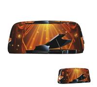 SDTYKHJ Trousse à crayons pour théâtre musical - Grande trousse portable pour pièces de monnaie - Esthétique - Trousse de maquillage en cuir, Argenté, One Size