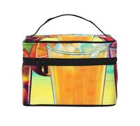 SDTYKHJ Trousse de maquillage pour femme - Trousse de toilette de voyage Happy Hour avec poignée