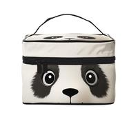 SDTYKHJ Trousse de maquillage pour femme - Trousse de toilette de voyage - Panda blanc mignon - Organisateur de maquillage avec poignée