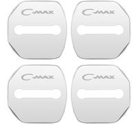 SDUEYZS 4 Pièces Couvercle de Serrure de Porte Voiture en Acier Inoxydable Protection Antirouille Étanche Anti-Rayures pour Ford C-Max Décoration Accessoires,Silver-A