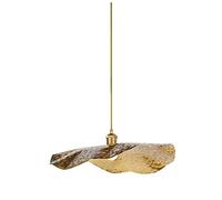 SDUYTDG Creative Lotus Lampe Suspendue Plafond Monté Lumière Suspension avec Abat-Jour en Laiton Martelé Finition Or Lustre Hauteur Réglable Salon Luminaires