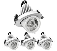 SDUYTDG Lot de 4 projecteurs de Plafond rétractables rotatifs à 360 ° Spots de Plafond Anti-éblouissement Globe oculaire Éclairage encastré Gimbal LED Disk Light, 6000k, 4000k, 3000k sélectionnable