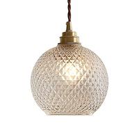 SDUYTEG Lampe À Suspension À Tête Unique en Verre De Style Japonais Base E27 Lustre De Plafond Réglable Appareil D'éclairage Convient pour La Décoration De La Barre De L'allée De Chevet
