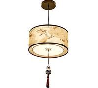 SDUYTEG Lustre à 1 lumière avec Superbe Motif d'impression Abat-Jour en Tissu luminaire Suspendu en métal Moderne pour Hall d'entrée Couloir Salle à Manger Salon, Base E27