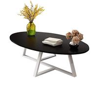 SDVantage Table basse ovale table basse canapé table d'appoint salon table à thé moderne petit appartement décoration de maison, tables de chevet noires, couleur unique - 120 x 60 x 45 cm