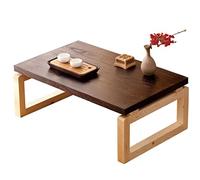SDVantage Table basse pliable, table basse rétro, table tatami, table baie vitrée, convient pour le salon et la chambre à coucher, marron, 70 x 45 x 30 cm