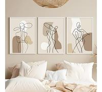SDVIB Abstrait corps ligne géométrique minimaliste moderne affiches toile peinture mur Art imprimer photos salon décor à la maison15.7 x 23.6" (40x60cm) x3 sans cadre