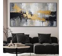 SDVIB Abstrait doré peinture à l'huile imprimée sur toile affiches mur art photos moderne chambre hoom décor noir pour salon 40x80 cm sans cadre