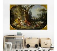 SDVIB Affiche d'impression François Boucher《Charmes de la vie à la campagne》Toile Peinture à l'huile Oeuvre d'art Image Mur Maison Décoration d'intérieur 30x45cm Sans Cadre