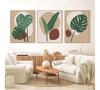 SDVIB Boho Tropical Monstera Feuille Abstrait Mur Art Toile Peinture Nordique Affiches Et Gravures Mur Photos Home Decor15.7 x 23.6" (40x60cm) x3 No frame