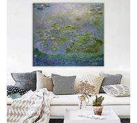 SDVIB Claude Monet Nympheas (Nénuphars) Impressionnisme Toile Peinture À L'huile Oeuvre D'art Affiche Imprimer Photo Mur Décoration de La Maison 50x50cm Sans Cadre