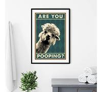 SDVIB Drôle mignon lama êtes-vous caca Vintage affiche salle de bain décor mur Art toile peinture toilette alpaga photos imprime 40x50 cm sans cadre