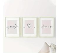SDVIB Ensemble de tableaux sur toile minimalistes en forme de cœur noir et blanc (50 x 70 cm / 3 pièces sans cadre), décoration murale moderne pour salon.