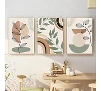 SDVIB Feuilles Soleil Arc-En-Ciel Boho Affiches Décor À La Maison Géométrie Abstraite Ligne Toile Peinture Nordique Mur Photo pour La Décoration Intérieure 50x70cm-3 Pièces Sans Cadre