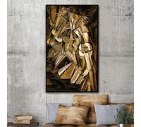 SDVIB Marcel Duchamp Nu Descendant un Escalier Morden Wall Art Print And Poster Toile Peinture Image Pour Salon Décor 50x100cm Sans Cadre