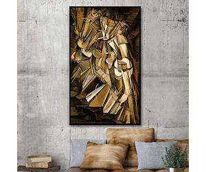 SDVIB Marcel Duchamp Nu Descendant un Escalier Morden Wall Art Print And Poster Toile Peinture Image Pour Salon Décor 60x120cm Sans Cadre