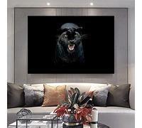SDVIB Moderne Noir Panthère Mur Photos Cool Animal Toile Peinture Léopard Affiches et Gravures pour Salon Décor À La Maison 60x90 cm Sans Cadre
