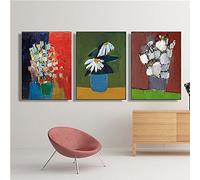 SDVIB Nicolas de Stael Abstraite Toile Peinture à l'huile Classique Mur Art Imprime Affiche Fleurs Pour Salon Couloir Décor À La Maison 40x60cm-3Pieces Sans Cadre