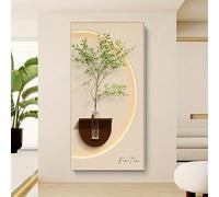 SDVIB Tableau abstrait moderne sur le thème de la nature - Style bûche japonaise avec jeu d'ombre et de lumière texturé, impression sur toile pour décoration intérieure (90 x 180 cm/sans cadre)