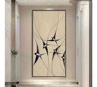 SDVIB Tableau moderne et créatif sur toile représentant des oiseaux en vol, sans cadre, style minimaliste abstrait, idéal pour la décoration du salon ou du bureau (50 x 100 cm).