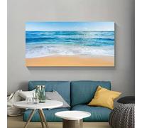 SDVIB Tableau sur toile imprimé de vagues marines - Affiche murale de style Art déco moderne représentant un paysage pour la maison ou le bureau (30 x 60 cm/sans cadre)