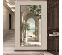 SDVIB Tableau sur toile représentant une arche de plage moderne, paysage marin méditerranéen avec jeux d'ombres et de lumière, idéal pour la décoration du salon (60 x 120 cm/sans cadre)