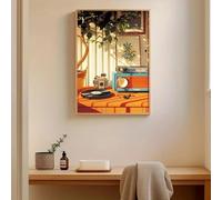 SDVIB Tableau sur toile style rétro moderne, imprimé sur vinyle, pour les amateurs de musique, idéal pour le salon et la décoration intérieure (50 x 70 cm, sans cadre).