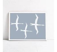 SDVIB Tableau sur toile « Vol d'oiseaux » : Décoration murale bleu clair, impression d'art. Décoration intérieure moderne, affiche sur toile (60 x 80 cm, sans cadre).