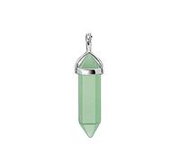SDVUAHUJ Pendentif hexagonal en pierre de 14 couleurs, collier en cristal, chaîne de pull, pendentif à pointe de quartz, 41 x 10 mm, 1 pièce(Green Aventurine-1pc)