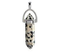 SDVUAHUJ Pendentif hexagonal en pierre de 14 couleurs, collier en cristal, chaîne de pull, pendentif à pointe de quartz, 41 x 10 mm, 1 pièce(Mottled stone-1pc)