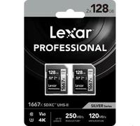Pack de 2 Lexar SDXC Professional 1667x 128Go V60 | ✅ Livraison gratuite à partir de 100 €