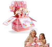 SDXCJY Carte d'anniversaire pop-up pour petite-fille, motif 3D coloré avec enveloppe, carte cadeau d'anniversaire créative pour petite-fille de la part des grands-parents (multicolore)