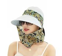 SDXCJY Chapeau de soleil 2 en 1 pliable pour femme, UPF 50+, pour l'extérieur, la plage, la pêche, avec fonction respirante à séchage rapide, gris, Taille unique