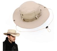 SDXCJY Chapeau de soleil de safari avec boucle réglable, style jungle, parfait pour la pêche, la randonnée et les activités de plein air, protection UV et pliable, blanc ivoire, Taille Unique