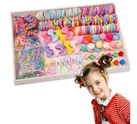 SDXCJY Lot de 1191 élastiques à cheveux pour bébé - Couleurs bonbon - Pour queue de cheval - Pour filles - Rose