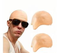SDXCJY Lot de 2 bonnets chauves en latex pour adultes, hommes et femmes, chapeau chauve, accessoire de costume, adapté pour les costumes d'Halloween, les pièces de théâtre, les films, les activités de