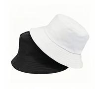 SDXCJY Lot de 2 bonnets de bain, chapeaux de soleil d'été pour pêcheurs, activités de plein air telles que la randonnée, le camping, le shopping, le golf, etc, Noir et blanc., taille unique