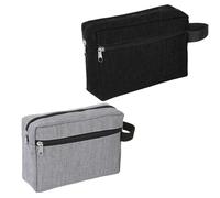 SDXCJY Lot de 2 trousses de toilette pour homme, trousse de toilette de voyage résistante à l'eau, sac de rangement pliable avec poignée pour douche, salle de bain, voyage, noir/gris, Moderne