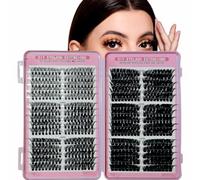 SDXCJY Lot de 600 extensions de cils 30-40-50-60-80-100D - Extensions de cils naturels - 8-16 mm - Pour filles et femmes - Noir