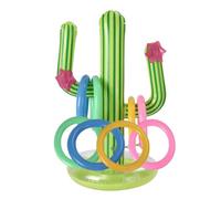 SDXCJY Lot de 9 jeux gonflables en forme de cactus avec 8 anneaux - Décorations de fête réutilisables pour la zoration Hawail, les jouets de piscine et les jeux d'intérieur et d'extérieur