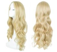 SDXCJY Perruque Femme Longue Blond Bouclée et Ondulée 27’’, Synthétiques Résistante à la Chaleurséparation Centrale Perruque pour Usage Quotidien Cosplay fête (Blond)