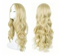 SDXCJY Perruque ondulée - Perruque longue bou pour femme et fille - Cheveux synthétiques blonds clairs - Idéale pour les fêtes cosplay et un usage quotidien (blond clair)