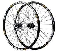 SDYAYFGE Roues De VTT avec Axe Traversant Et Frein À Disque, Moyeu À 32 Boulons 26 27,5 29 Pouces, Avant 2 À L'Arrière 4 Roulements, Paire De Roues en Aluminium, 7-12 Vitesses,Black Gold,27.5inch