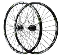 SDYAYFGE Roues De VTT avec Axe Traversant Et Frein À Disque, Moyeu À 32 Boulons 26 27,5 29 Pouces, Avant 2 À L'Arrière 4 Roulements, Paire De Roues en Aluminium, 7-12 Vitesses,Black Green,29inch