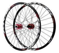 SDYAYFGE Roues De VTT avec Axe Traversant Et Frein À Disque, Moyeu À 32 Boulons 26 27,5 29 Pouces, Avant 2 À L'Arrière 4 Roulements, Paire De Roues en Aluminium, 7-12 Vitesses,Rouge,29inch