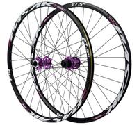 SDYAYFGE Roues De VTT avec Axe Traversant Et Frein À Disque, Moyeu À 32 Boulons 26 27,5 29 Pouces, Avant 2 À L'Arrière 4 Roulements, Paire De Roues en Aluminium, 7-12 Vitesses,Violet,27.5inch